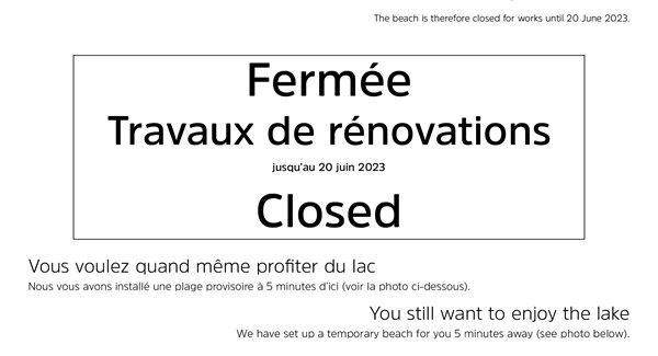 2023 Plage Moubra Fermeture Travaux