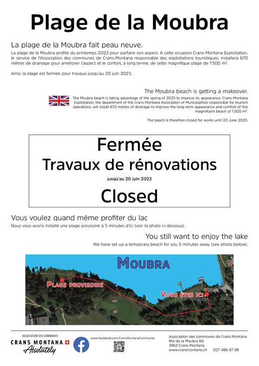 2023 Plage Moubra Fermeture Travaux