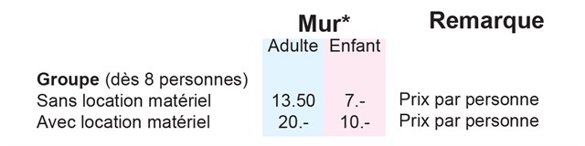 Tarifs Groupe